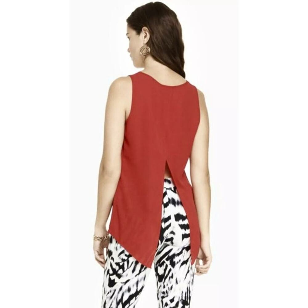 Express Red Sleeveless Split Back Blouse L EUC